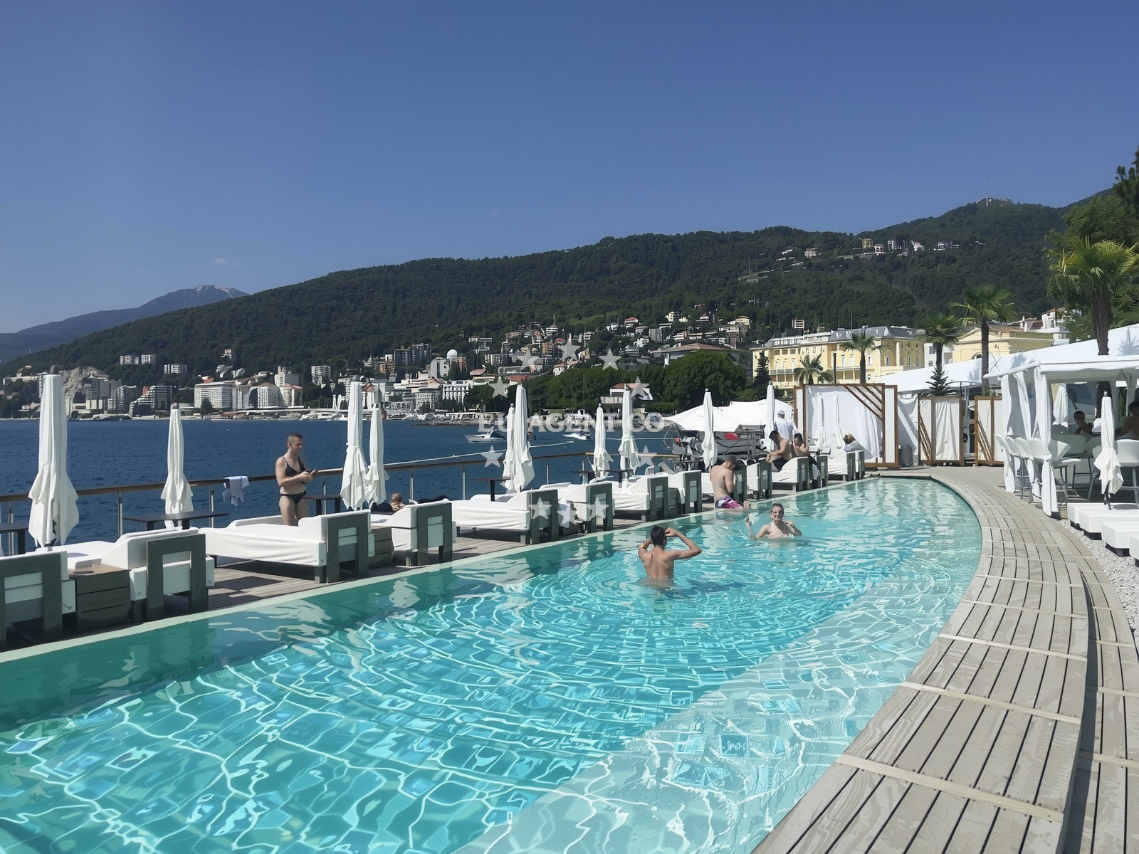 Sea and coastal view of Opatija beach