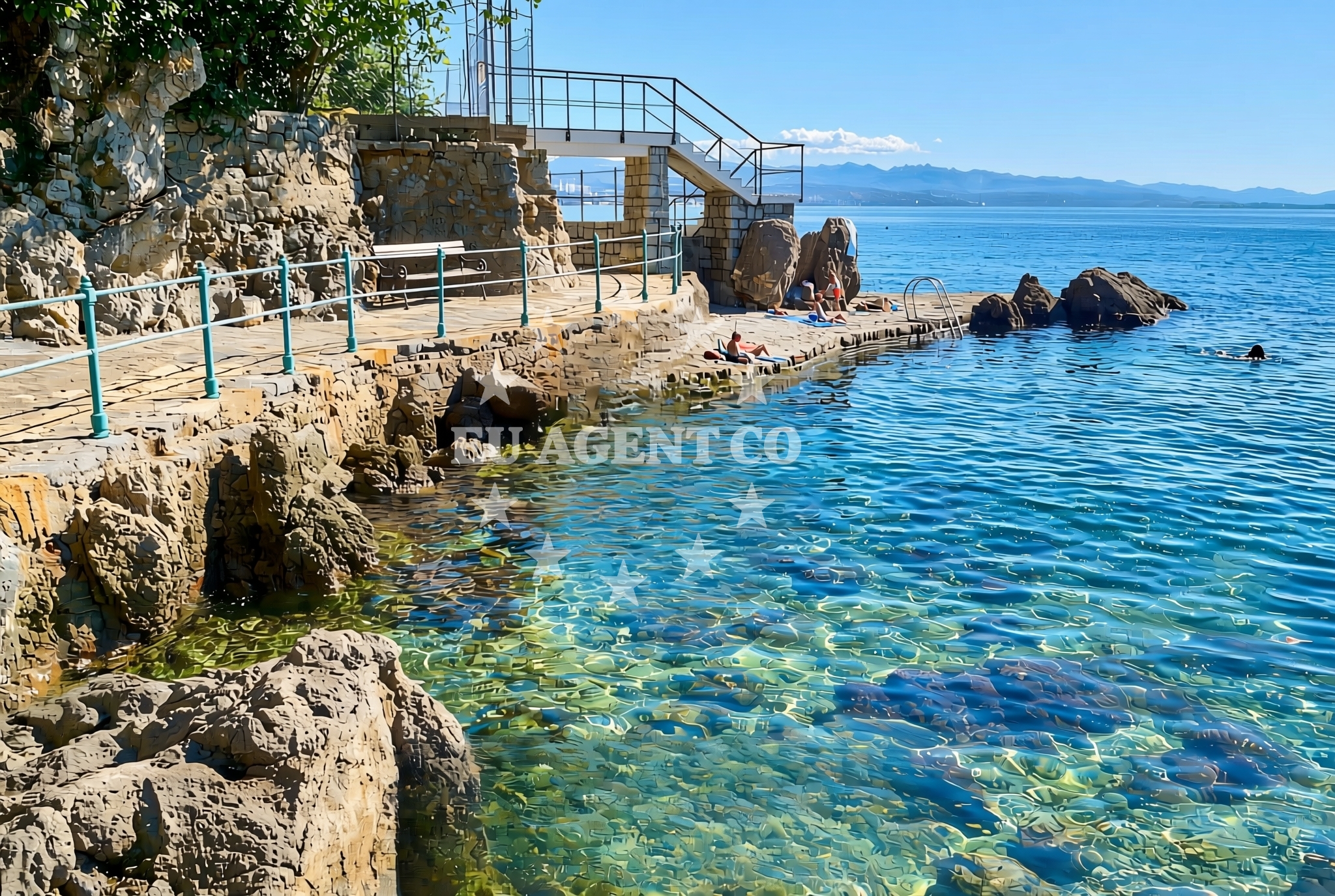 Shoreline and swimming area at Opatija: beaches and coves (18) in Opatija