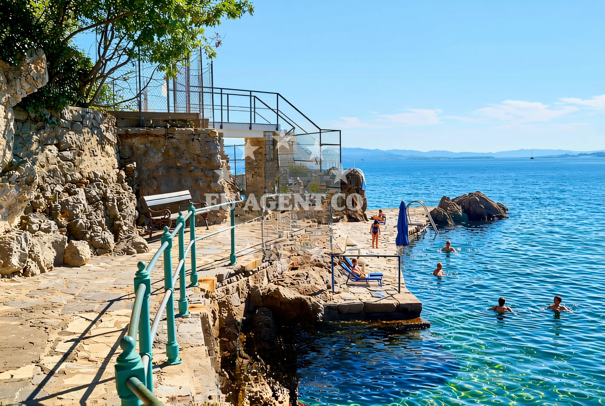 Sea and coastal view of Opatija: beaches and coves (18) in Opatija