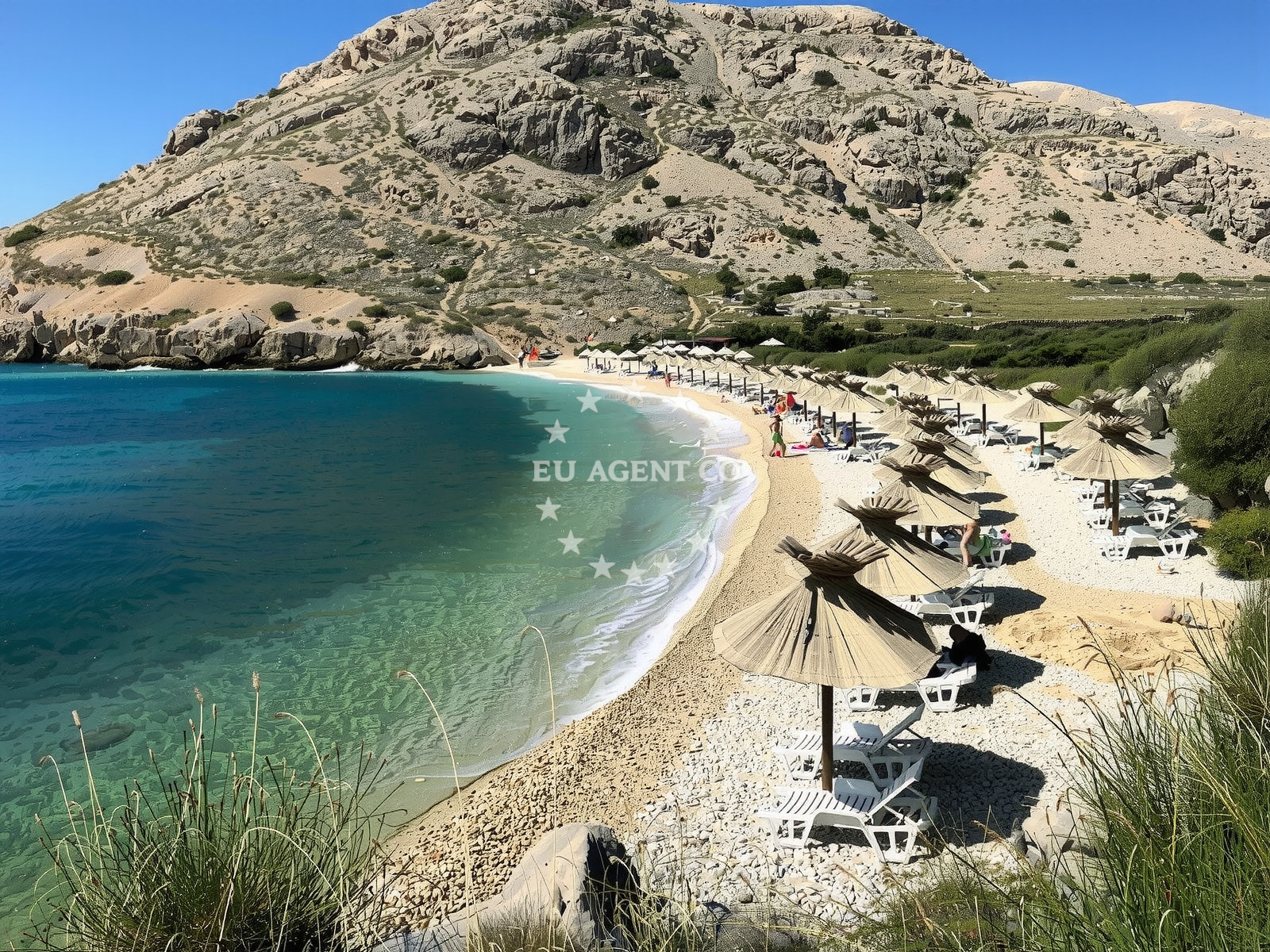 Overview of Oprna Bay beach in Stara Baska 14, Stara Baška