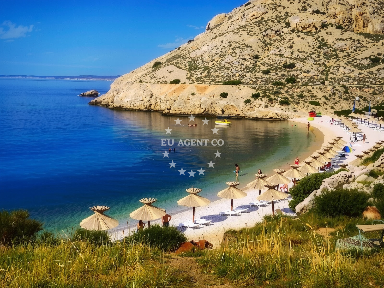 Beach facilities and surroundings at Oprna Bay beach in Stara Baska 14, Stara Baška