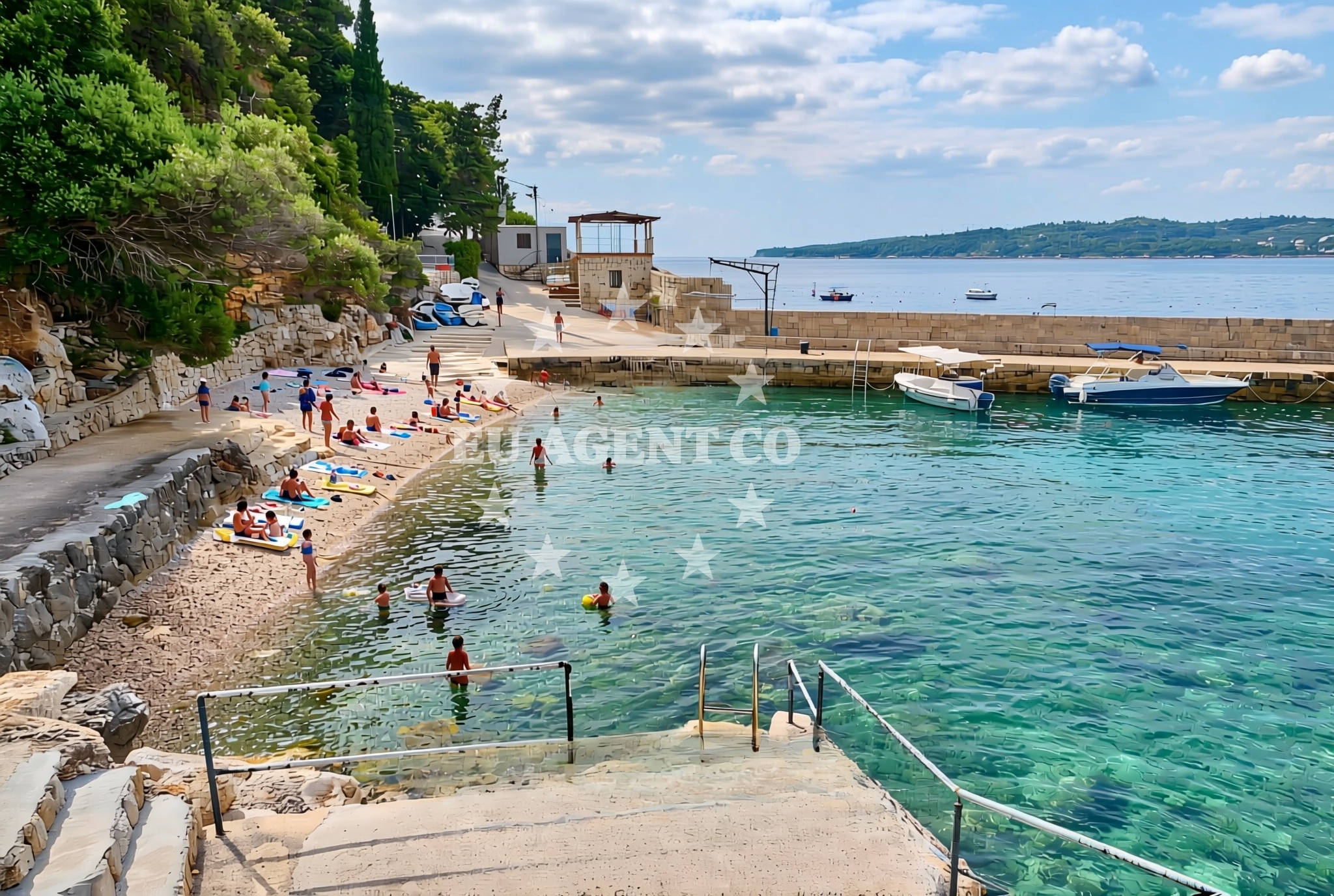 Shoreline and swimming area at Orašac: beaches and coves (3) in Orašac