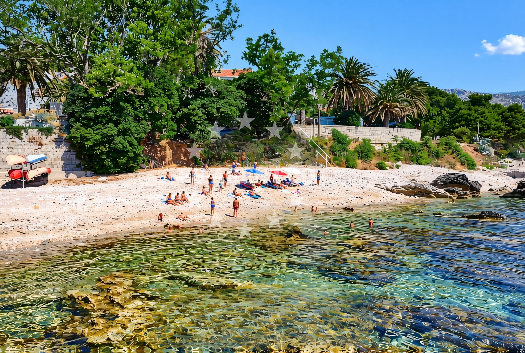 Overview of Orebić istok, Orebić Beach in Orebić istok