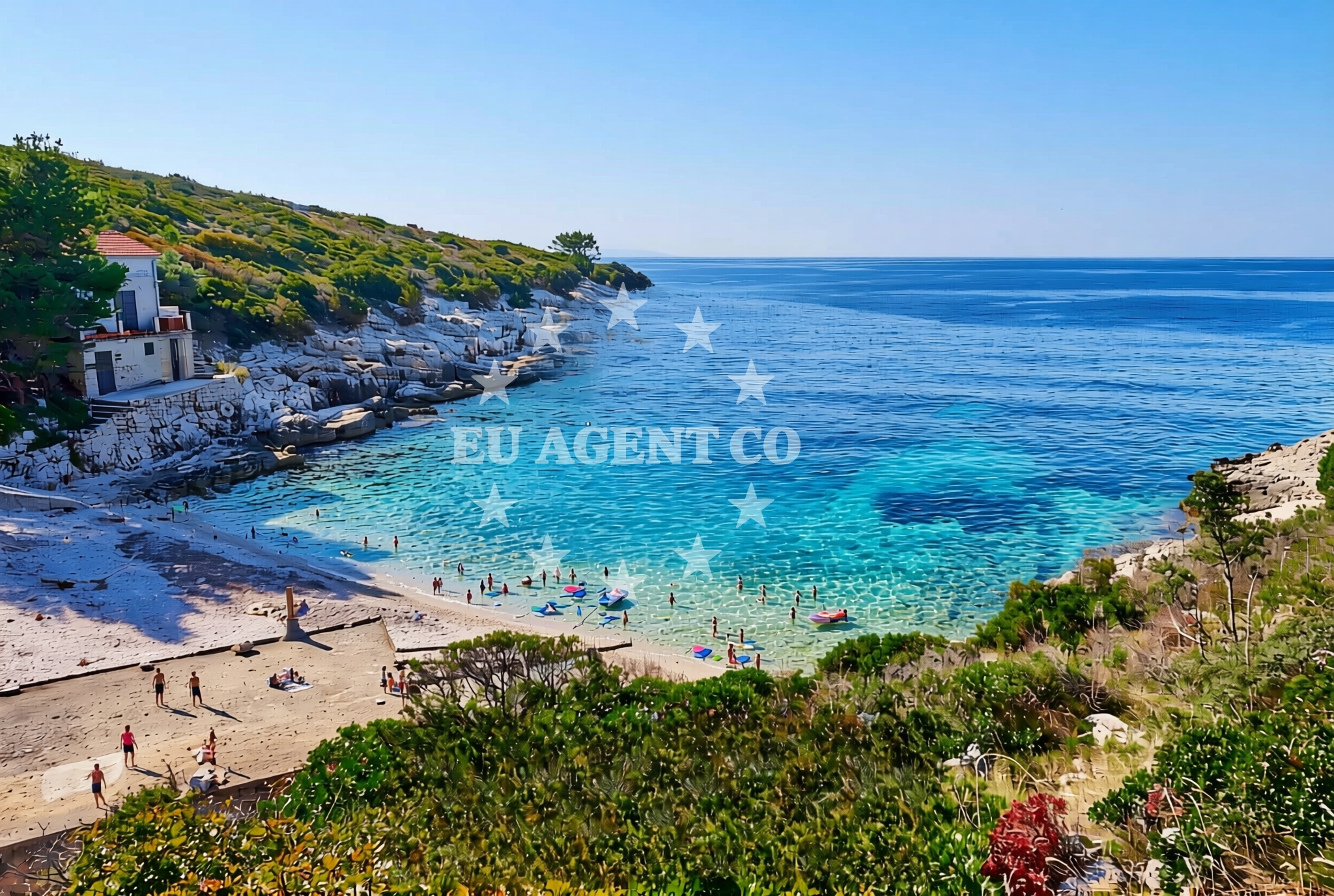 Shoreline and swimming area at Orihovica, Savar (Dugi otok) Beach in Orihovica