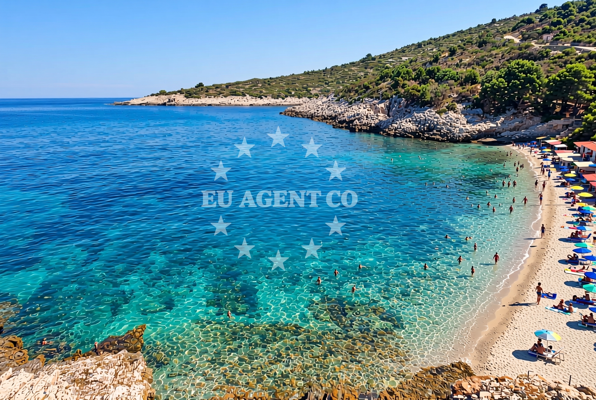 Sea and coastal view of Orihovica, Savar (Dugi otok) Beach in Orihovica