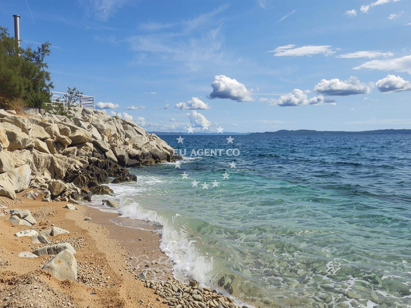 Overview of Orlice beach in , Trogir