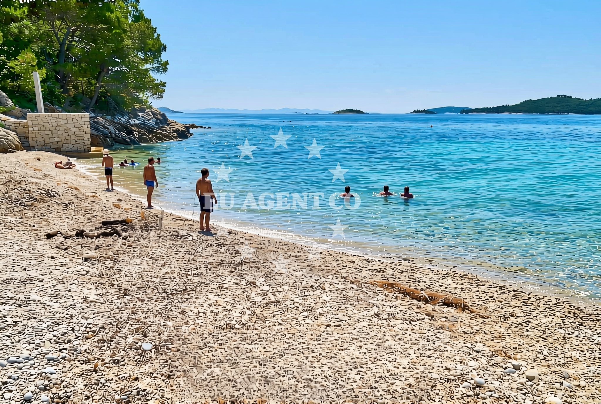 Beach facilities and surroundings at Orsan, Orebić Beach in Orsan