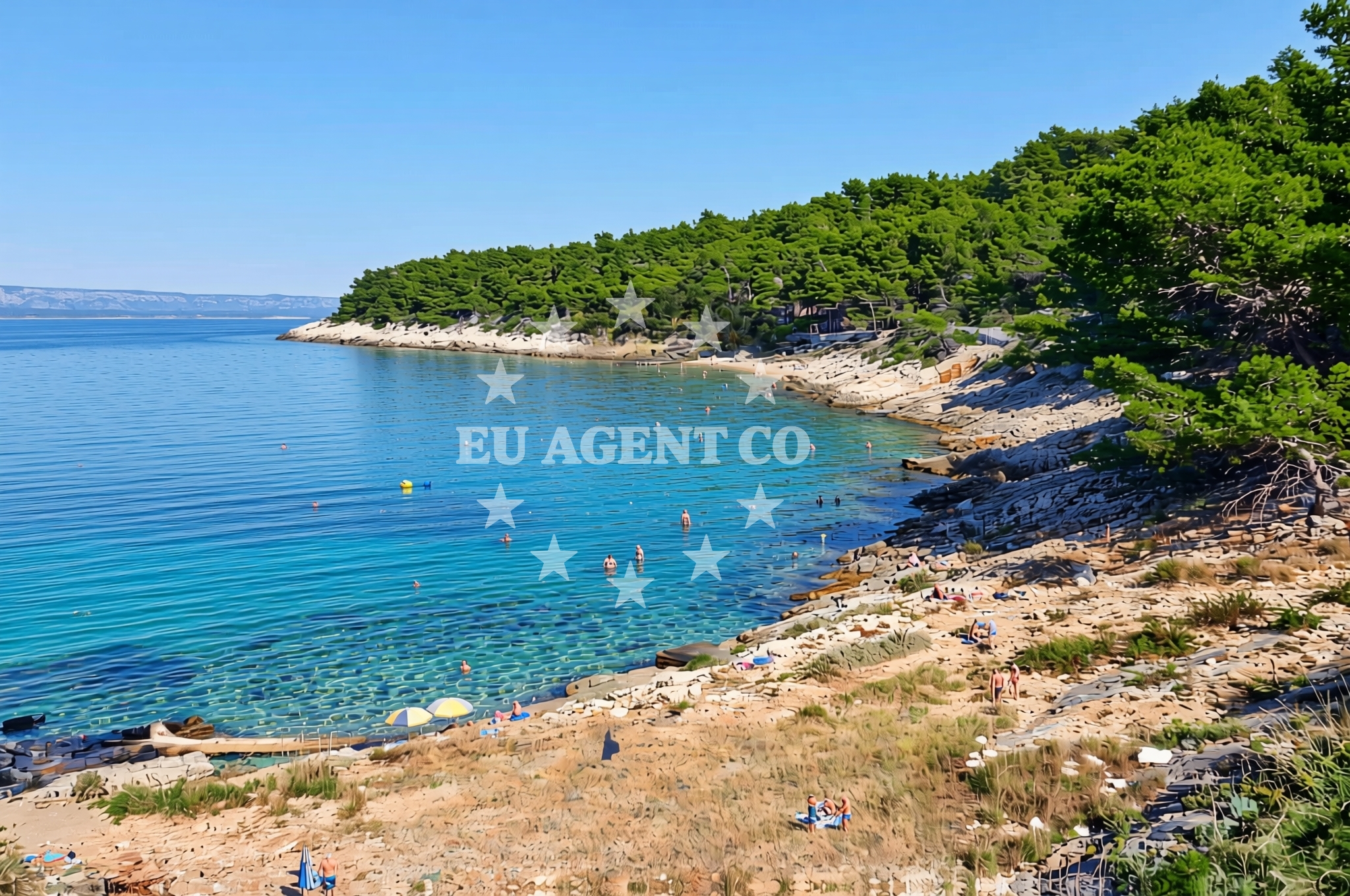 Overview of Orsan, Vela Luka (Korčula) Beach in Orsan