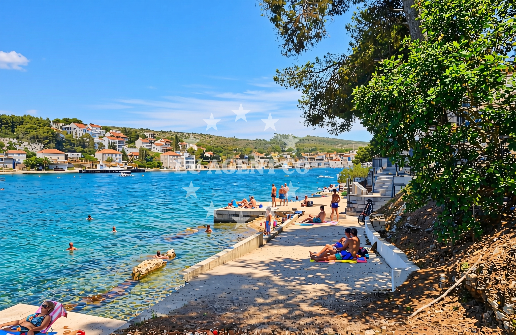 Overview of Osam, Milna (Brač) Beach in Osam