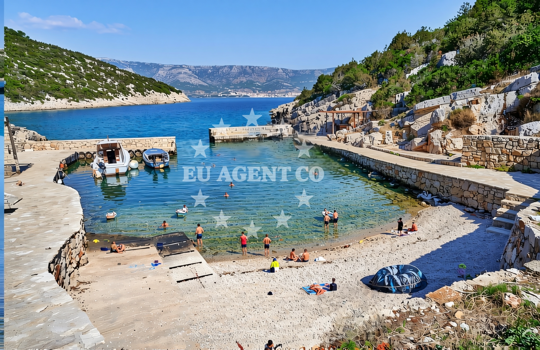 Overview of Oskorušica, Vrbanj (Hvar) Beach in Oskorušica