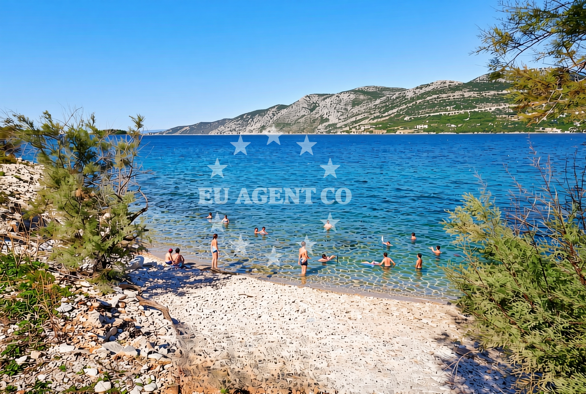 Shoreline and swimming area at Oskorušica, Žrnovo (Korčula) Beach in Oskorušica