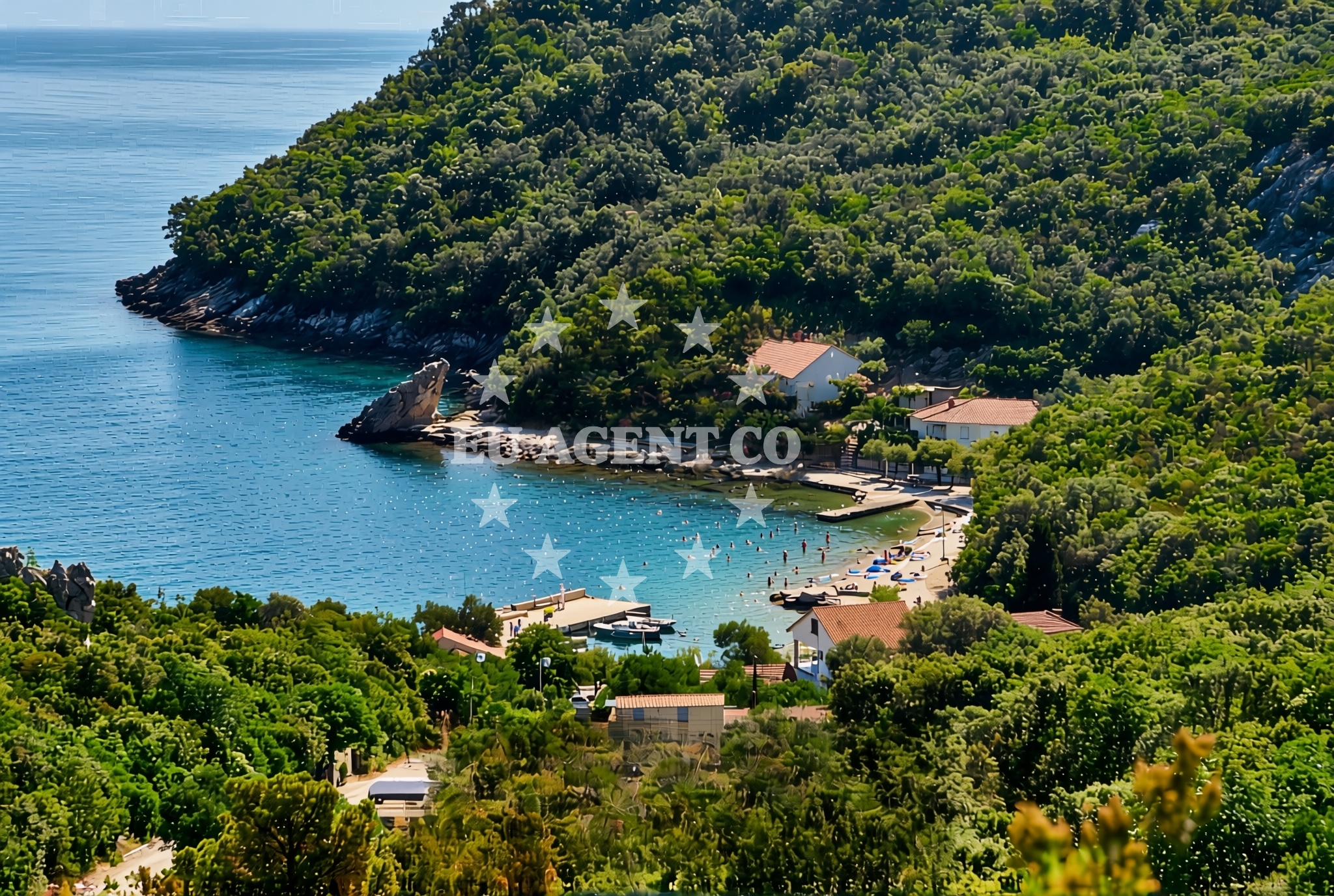 Shoreline and swimming area at Oskorušno: beaches and coves (2) in Oskorušno