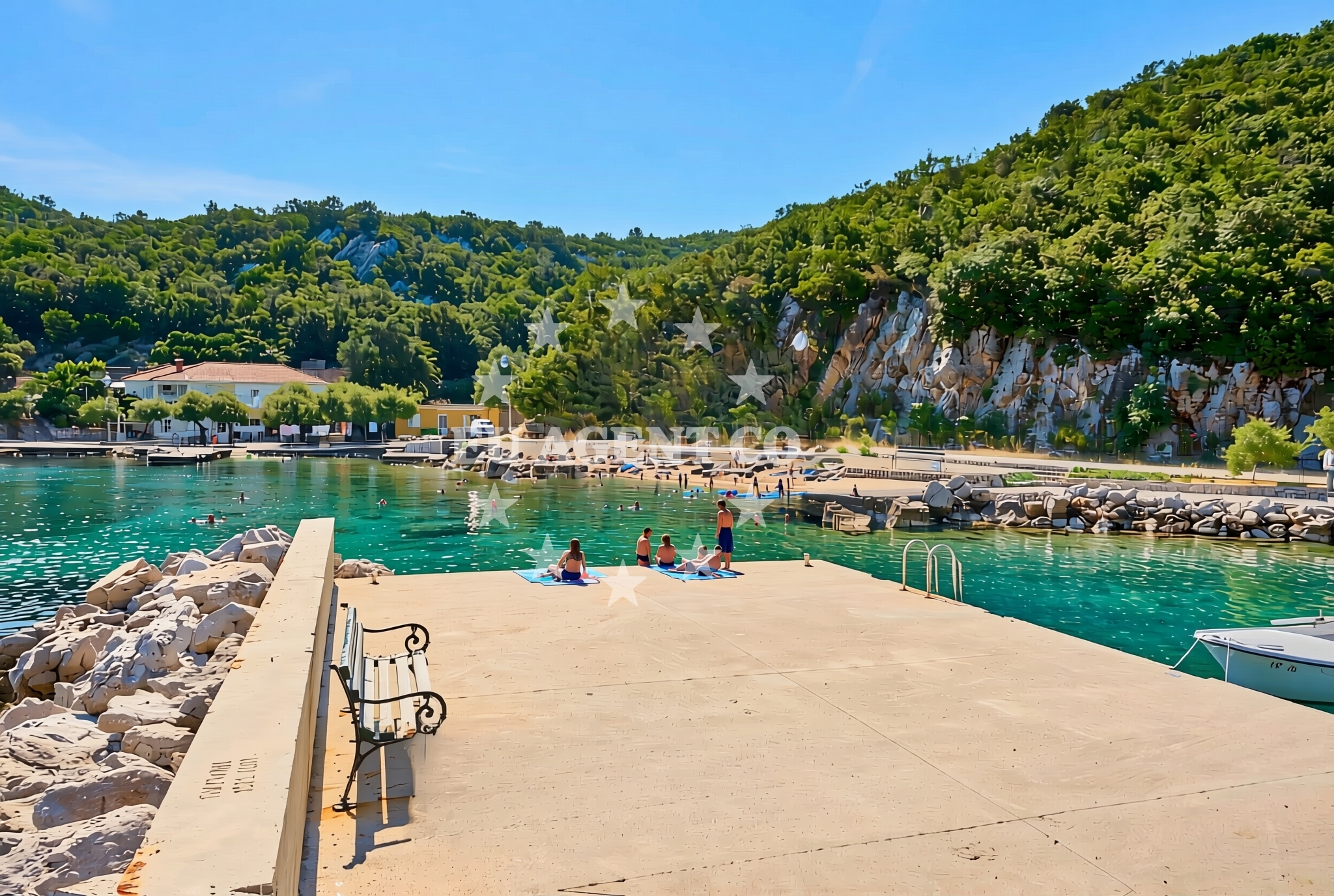 Sea and coastal view of Oskorušno: beaches and coves (2) in Oskorušno