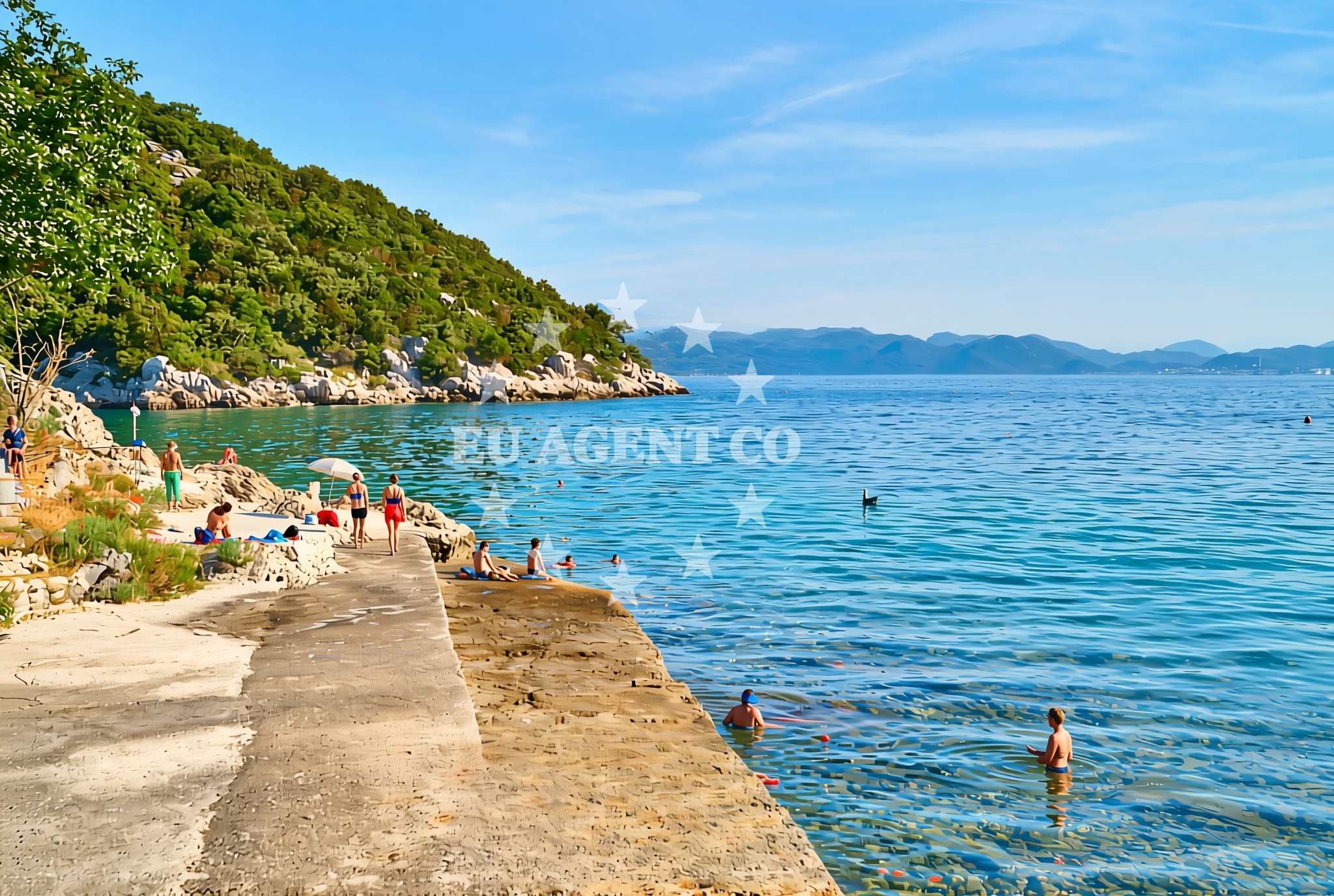 Beach facilities and surroundings at Osobjava: beaches and coves (1) in Osobjava