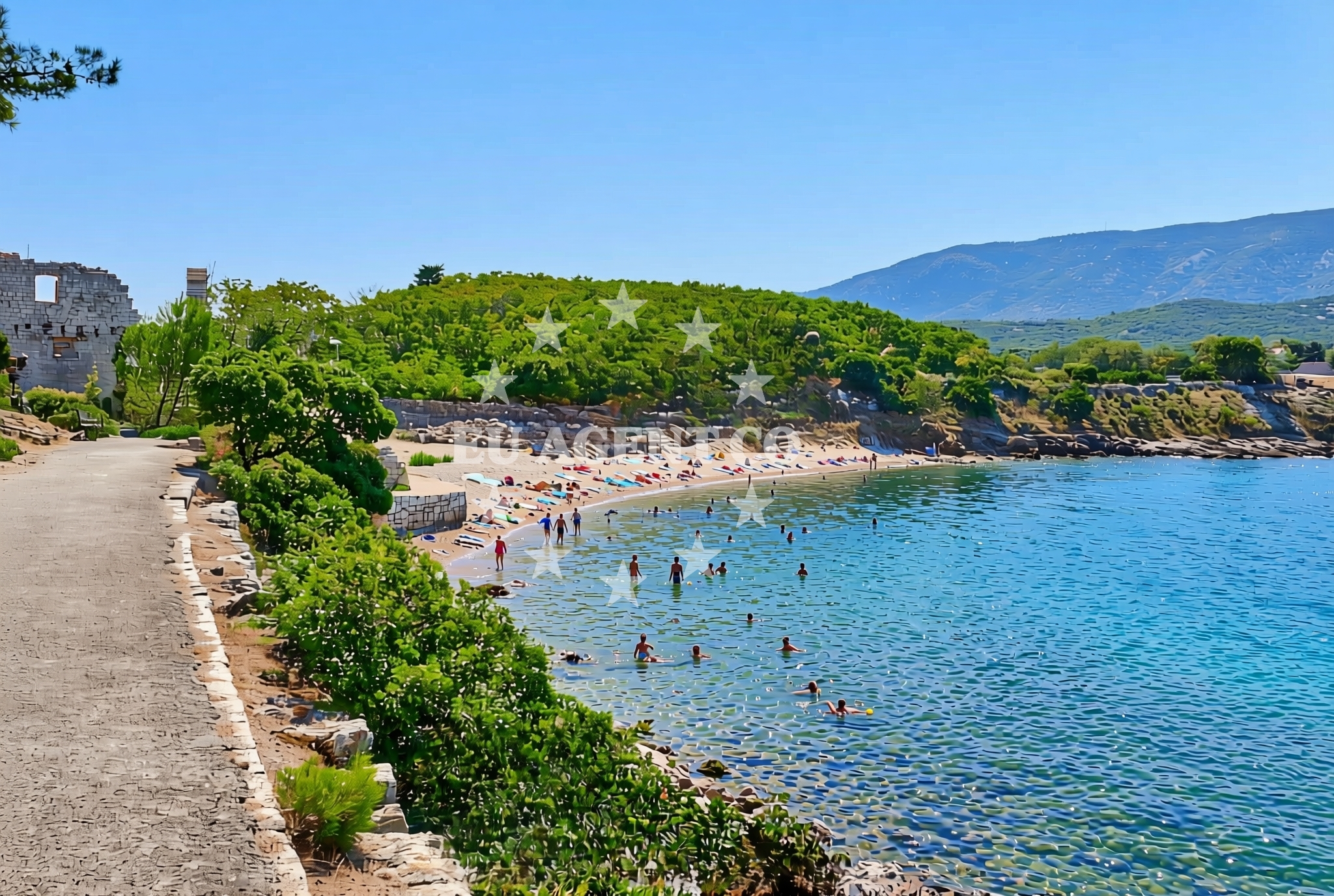 Sea and coastal view of Osor (Cres): beaches and coves (6) in Osor (Cres)