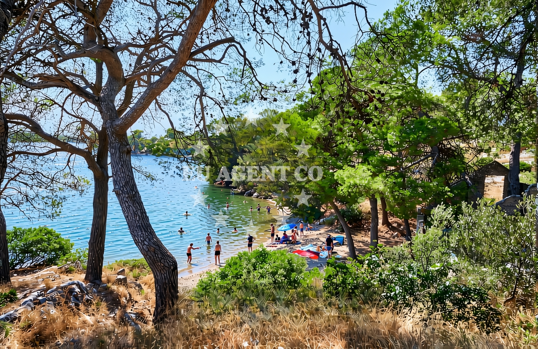 Shoreline and swimming area at Oštra glavica, Šibenik Beach in Oštra glavica