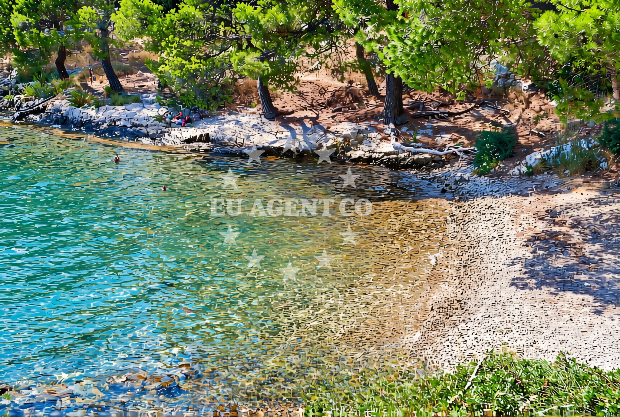 Sea and coastal view of Oštra glavica, Šibenik Beach in Oštra glavica