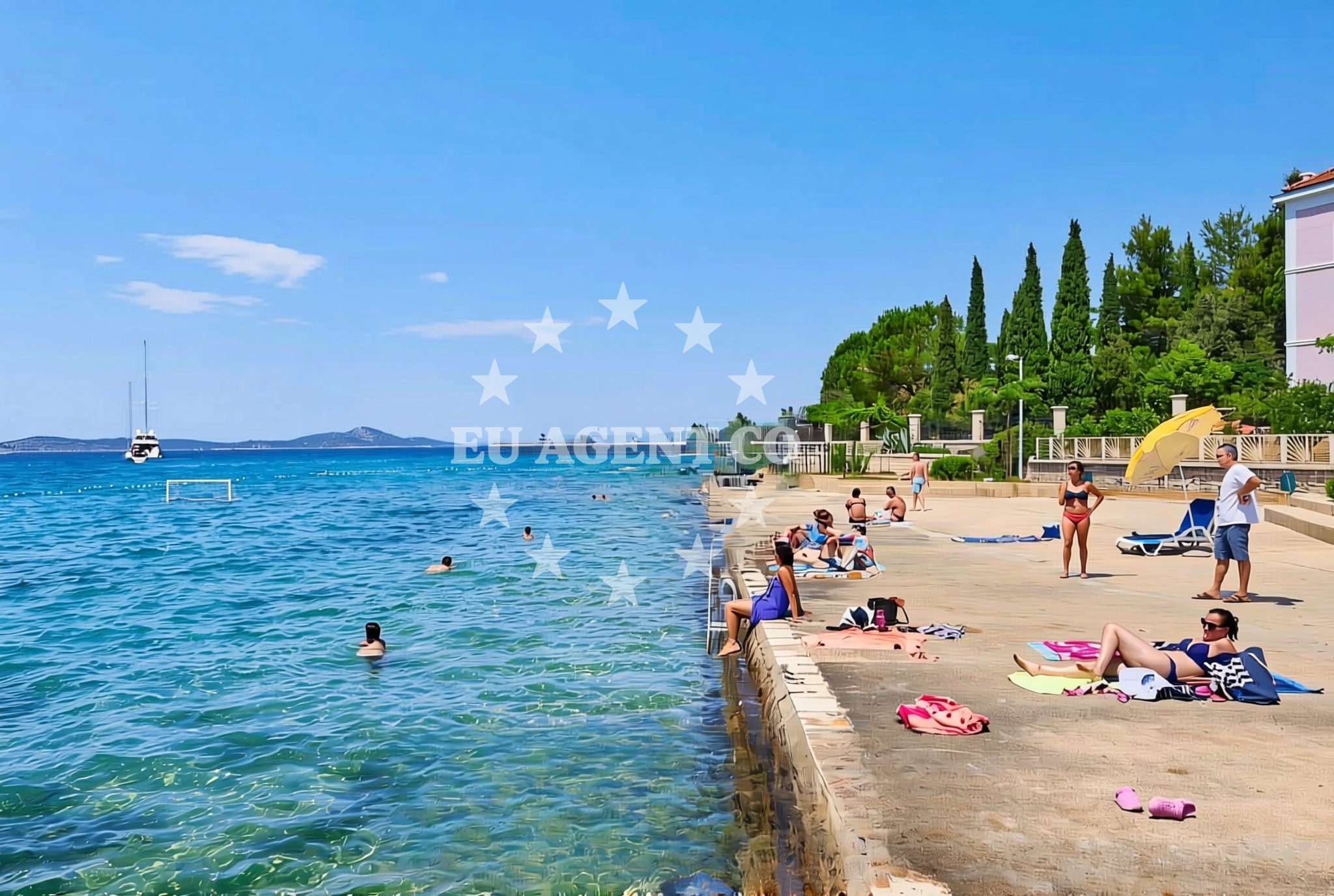 Overview of Oštrica, Zlarin (Zlarin) Beach in Oštrica