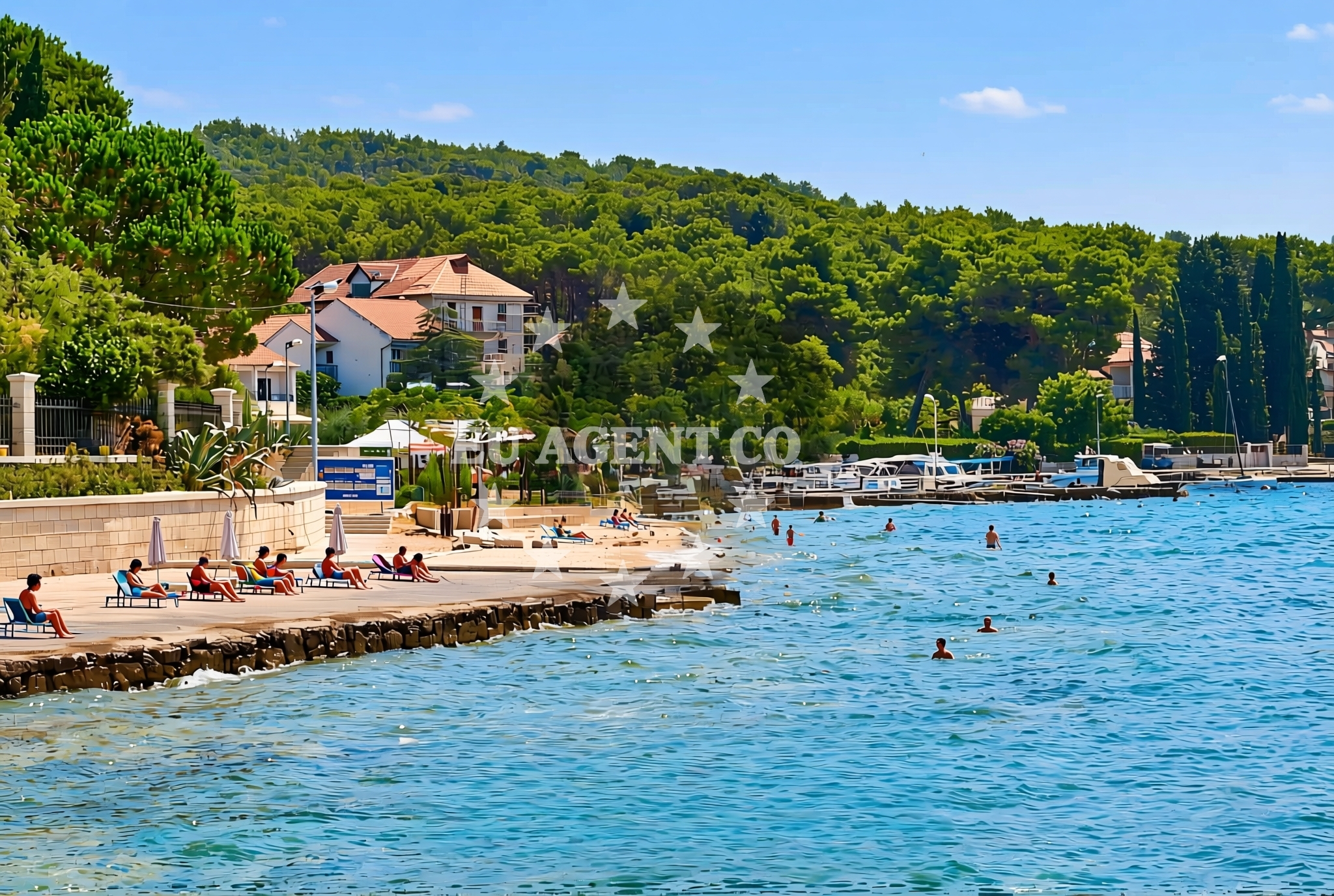 Sea and coastal view of Oštrica, Zlarin (Zlarin) Beach in Oštrica