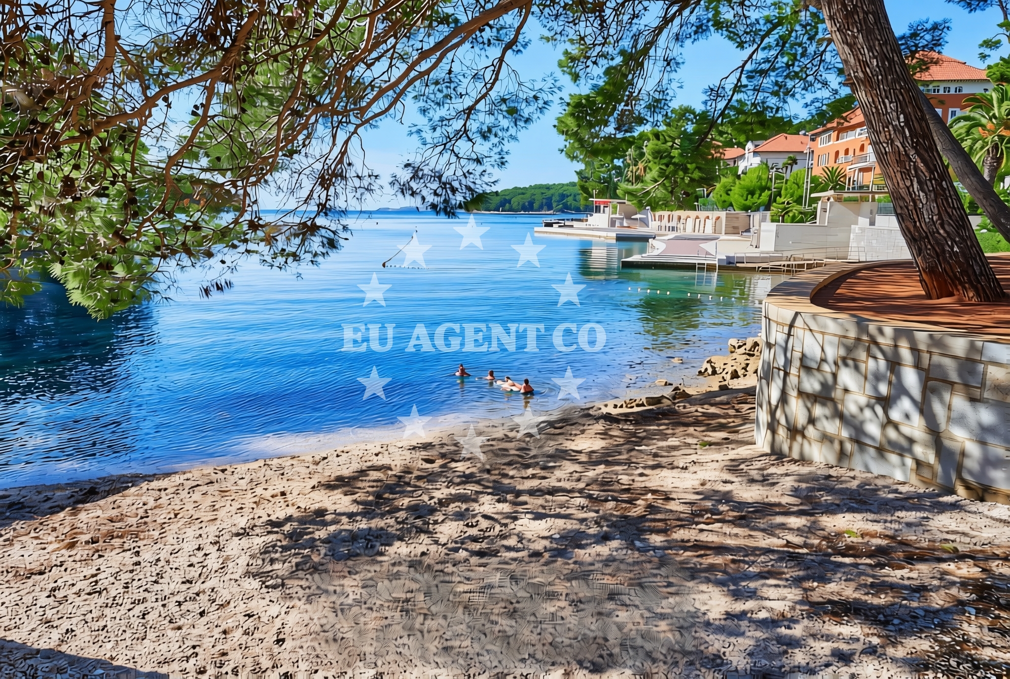 Sea and coastal view of Ostrugova istok, Mali Lošinj (Lošinj) Beach in Ostrugova istok