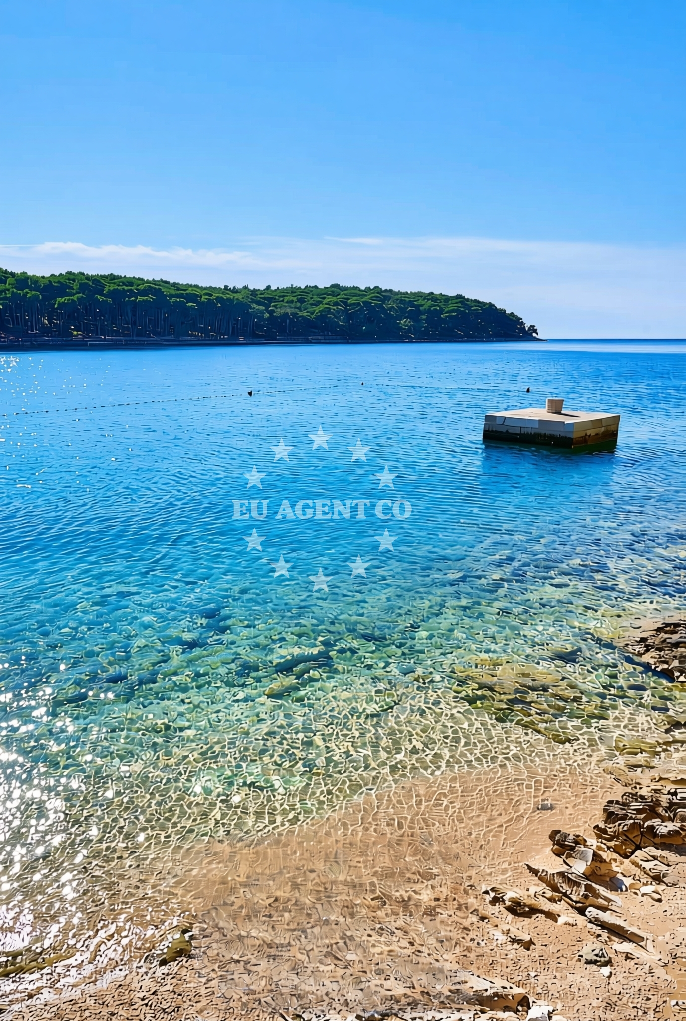 Shoreline and swimming area at Ostrugova zapad, Mali Lošinj (Lošinj) Beach in Ostrugova zapad