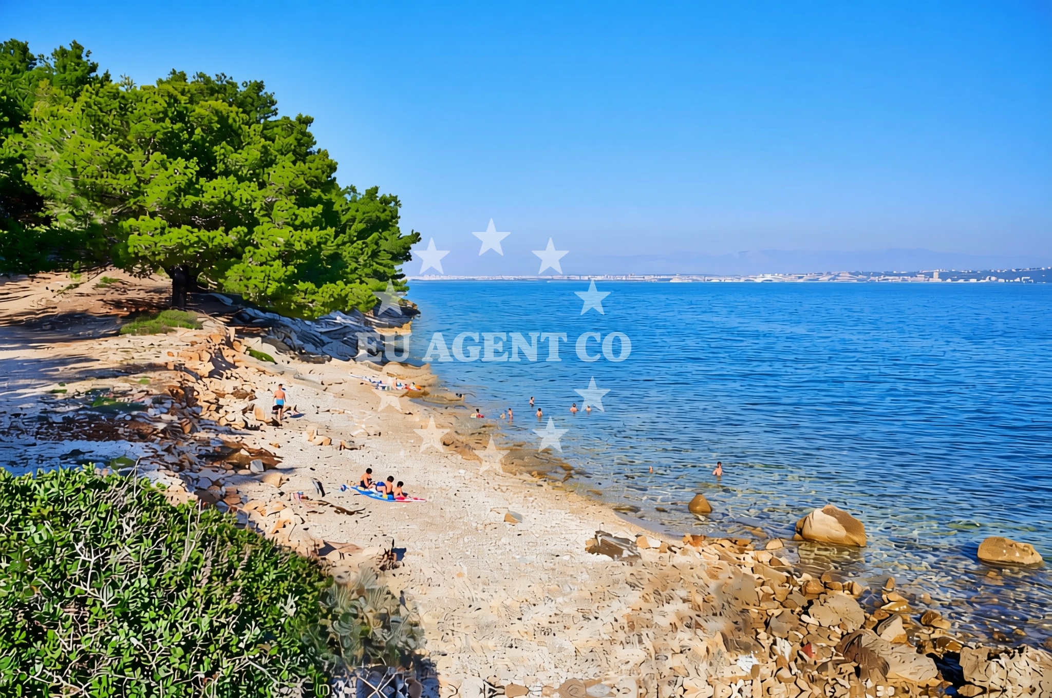 Sea and coastal view of Otrić sjever, Kukljica (Ugljan) Beach in Otrić sjever