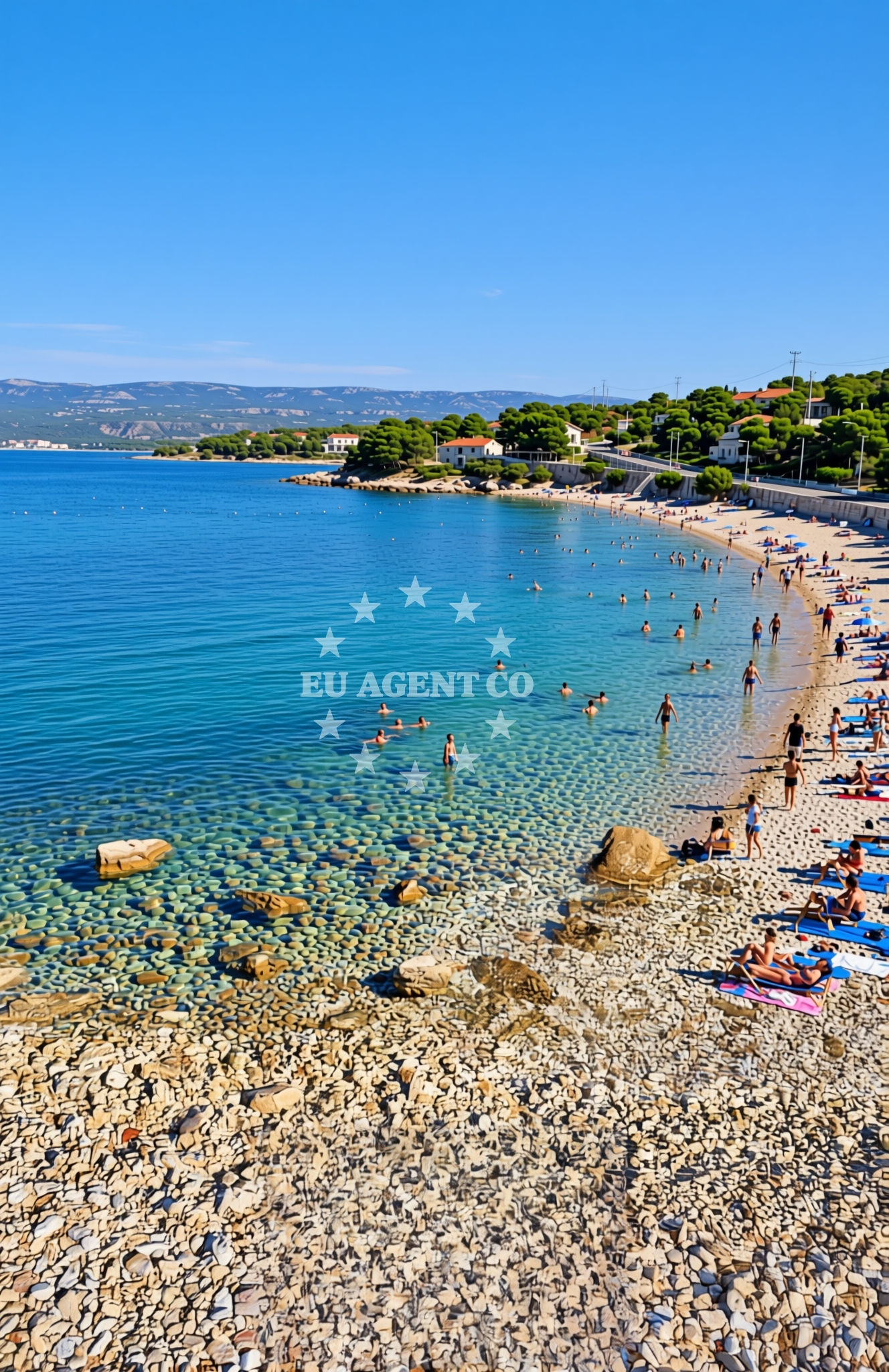 Beach facilities and surroundings at Otrić sjever, Kukljica (Ugljan) Beach in Otrić sjever