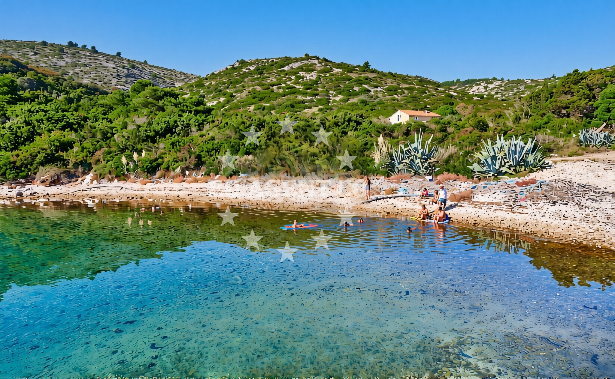 Shoreline and swimming area at Ovča, Savar (Dugi otok) Beach in Ovča