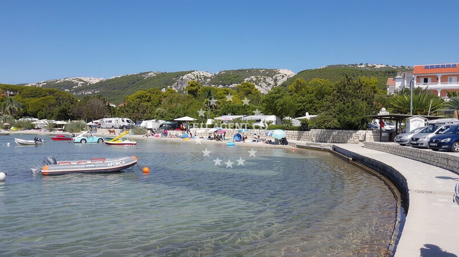 Shoreline and swimming area at Padova beach in 488a Banjol, Rab