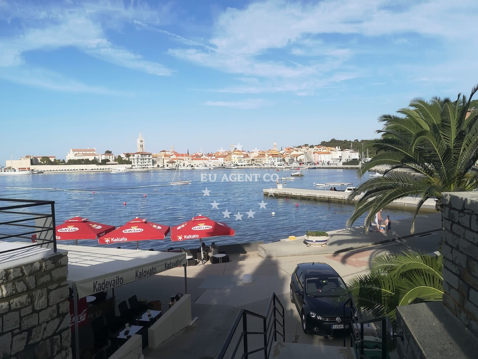Sea and coastal view of Padova III beach in Banjol, Rab