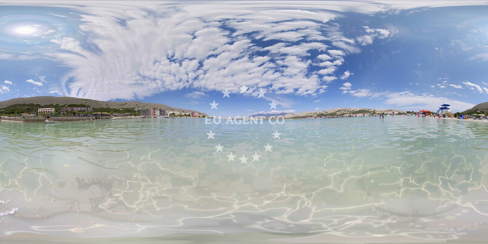 Shoreline and swimming area at Pag main beach in 1 Vela Ulica, Pag
