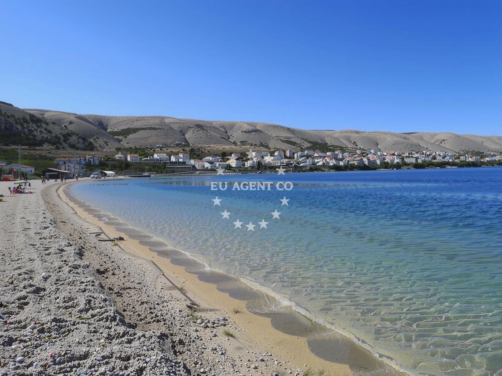 Sea and coastal view of Pag main beach in 1 Vela Ulica, Pag