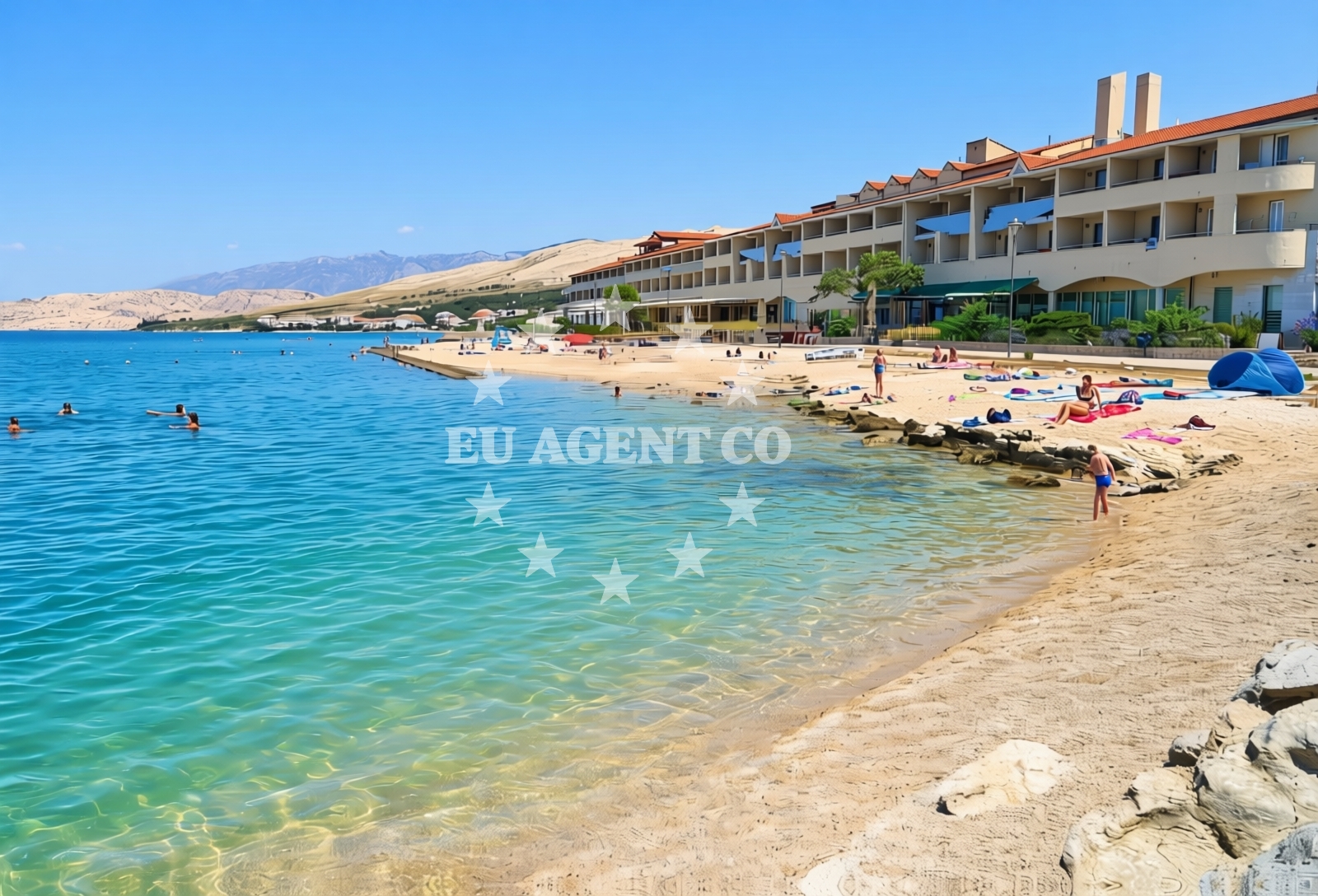 Overview of Pagus, Pag (Pag) Beach in Pagus