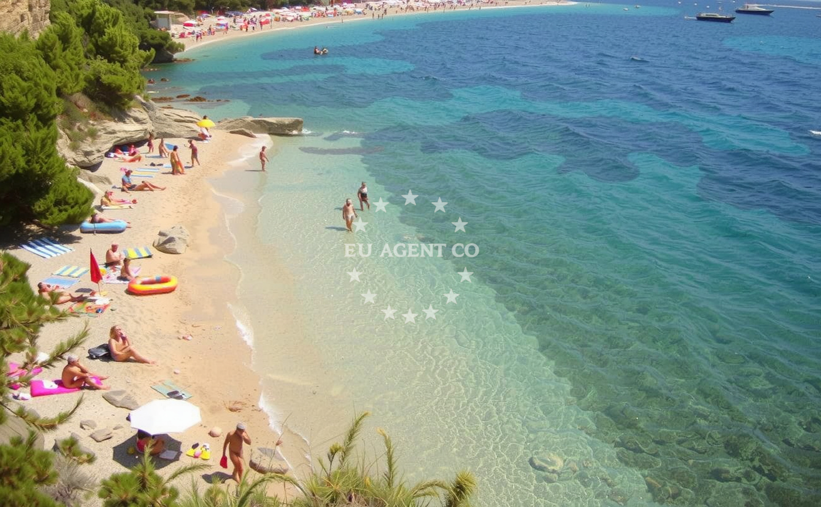 Beach facilities and surroundings at Paklina FKK Beach in Put Zlatnog Rata 1, Bol