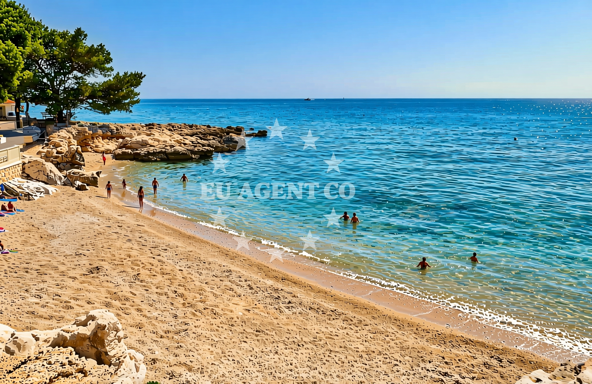 Sea and coastal view of Paklina, Ivan Dolac (Hvar) Beach in Paklina