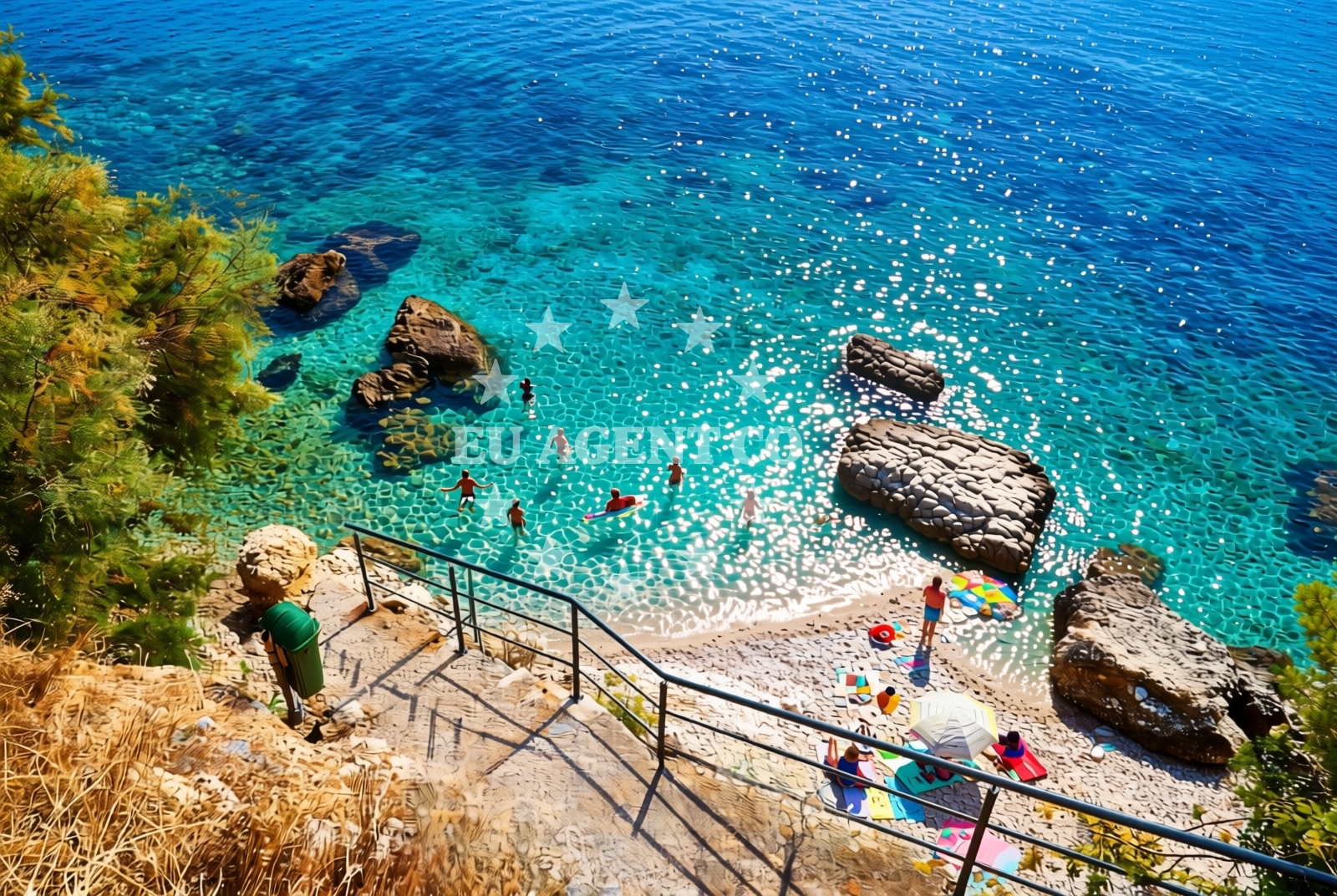 Overview of Pakline, Brist Beach in Pakline