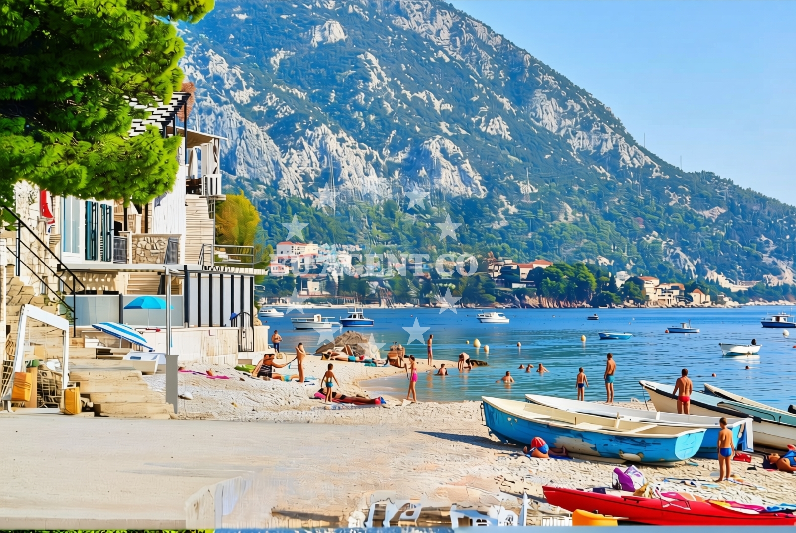 Sea and coastal view of Pakline, Brist Beach in Pakline
