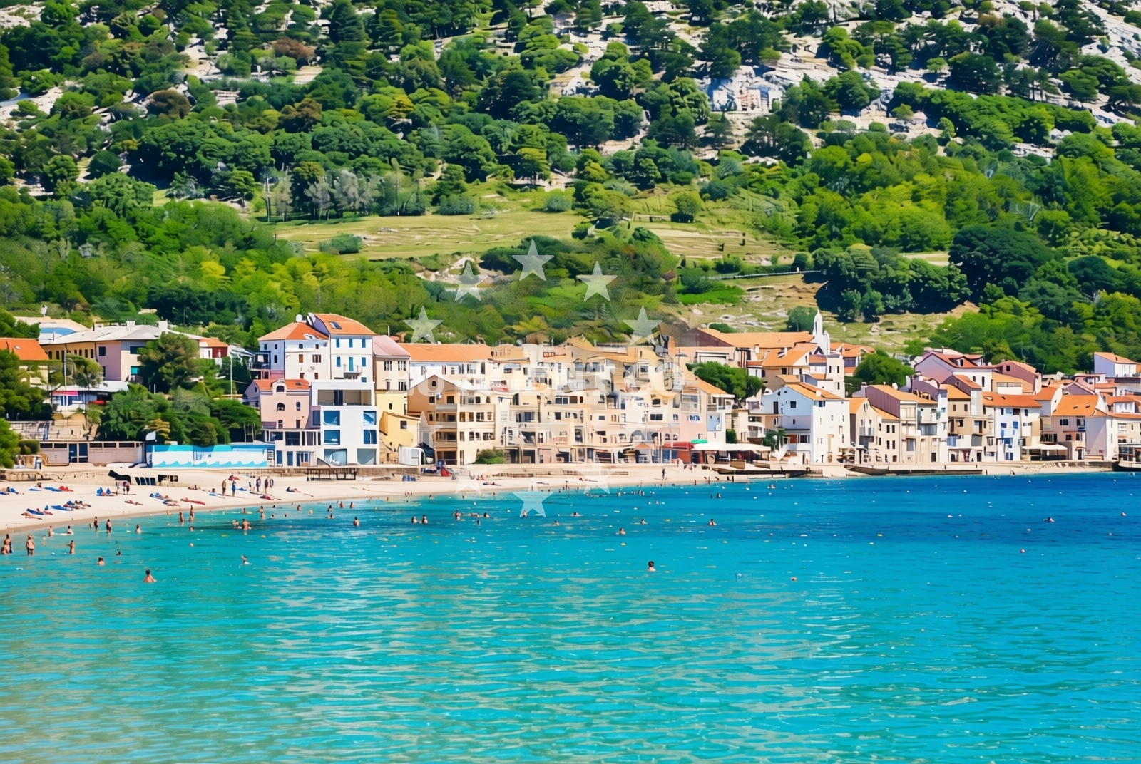 Overview of Palada, Baška (Krk) Beach in Palada