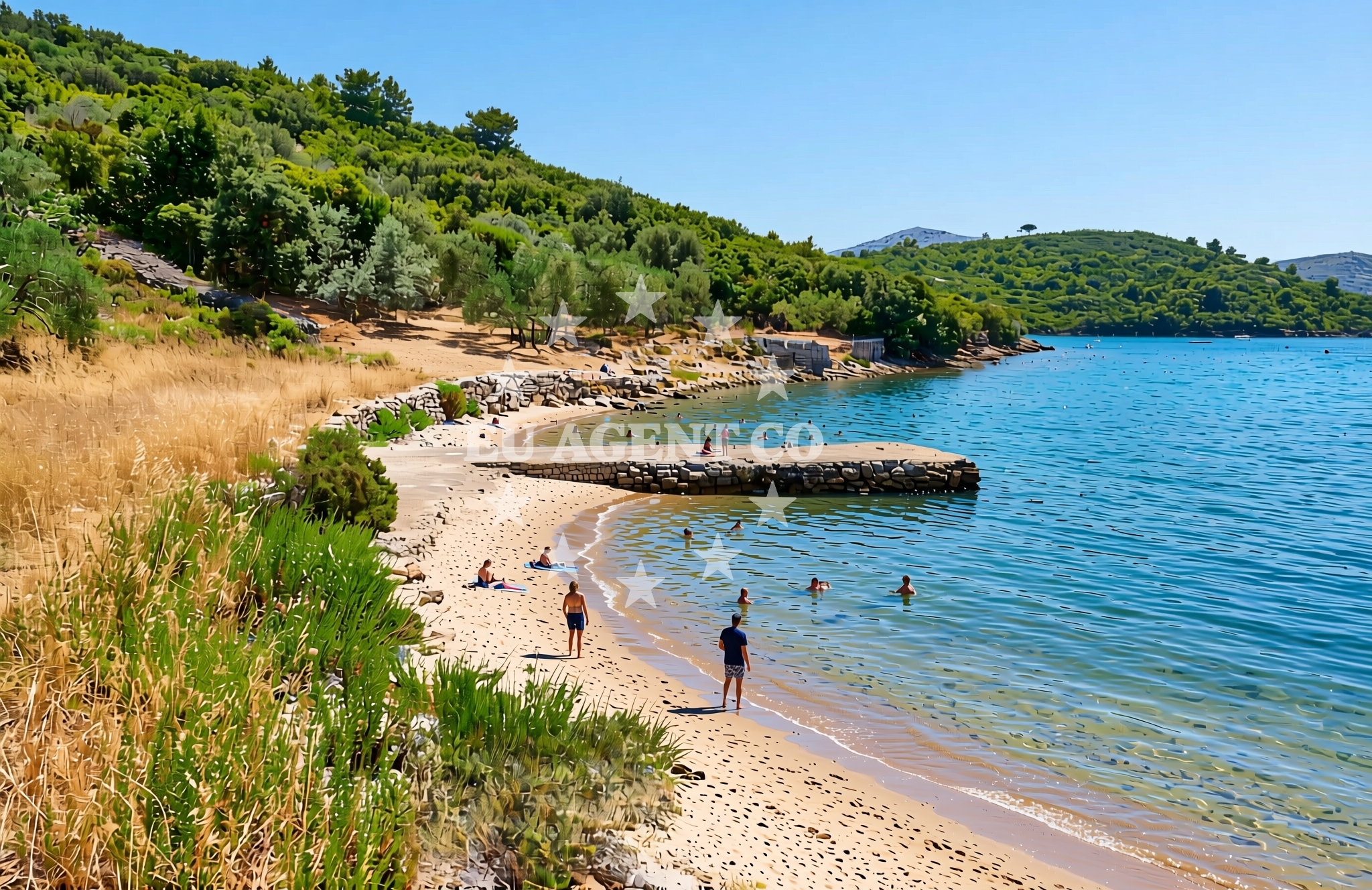 Beach facilities and surroundings at Paladinica, Rava (Rava) Beach in Paladinica