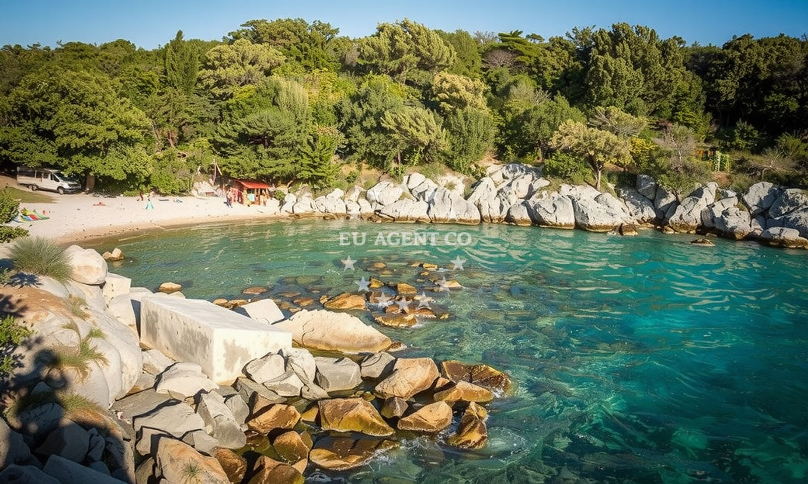 Overview of Palamida beach in Dubac, Murve 4, Novalja