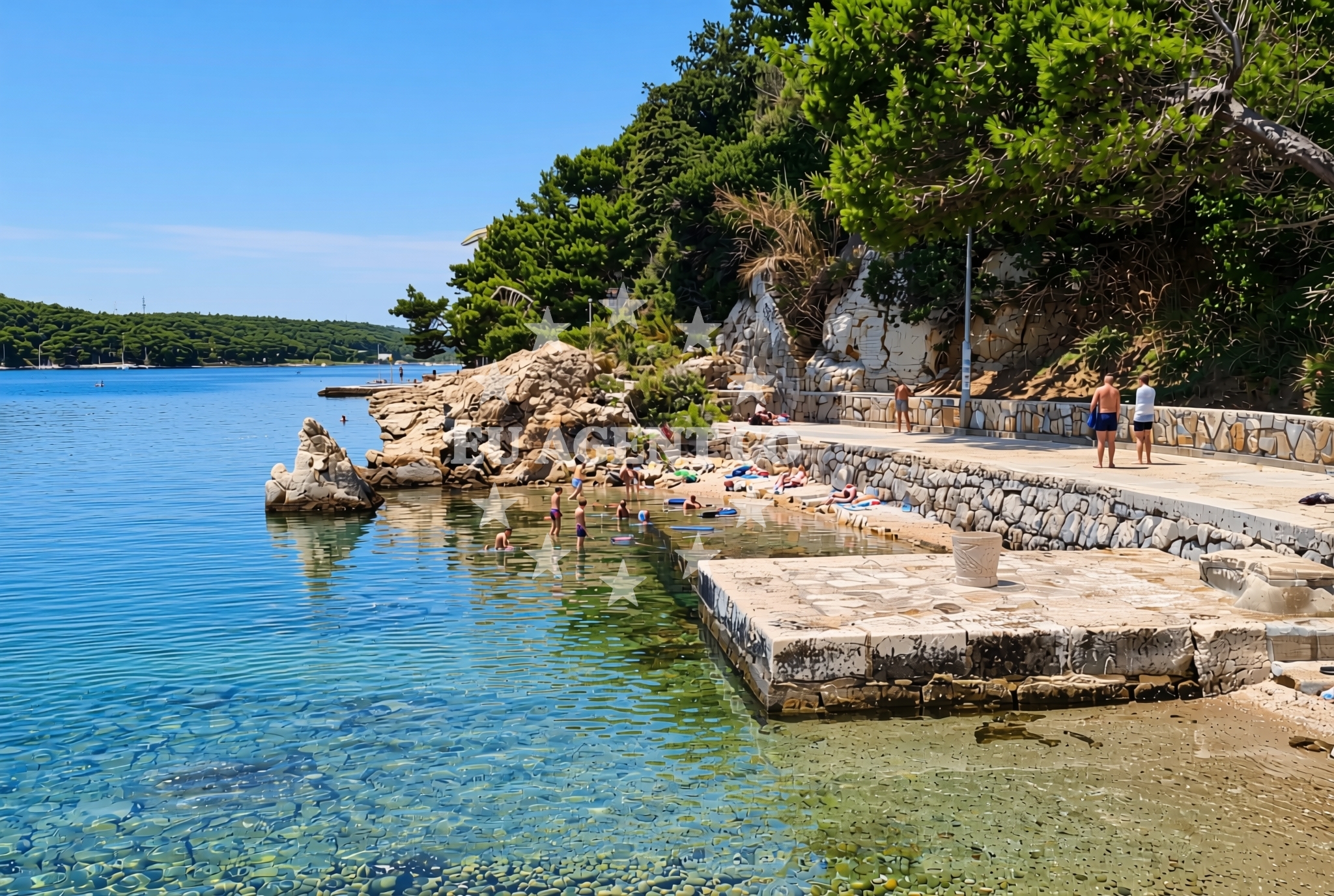 Overview of Palit (Rab): beaches and coves (1) in Palit (Rab)
