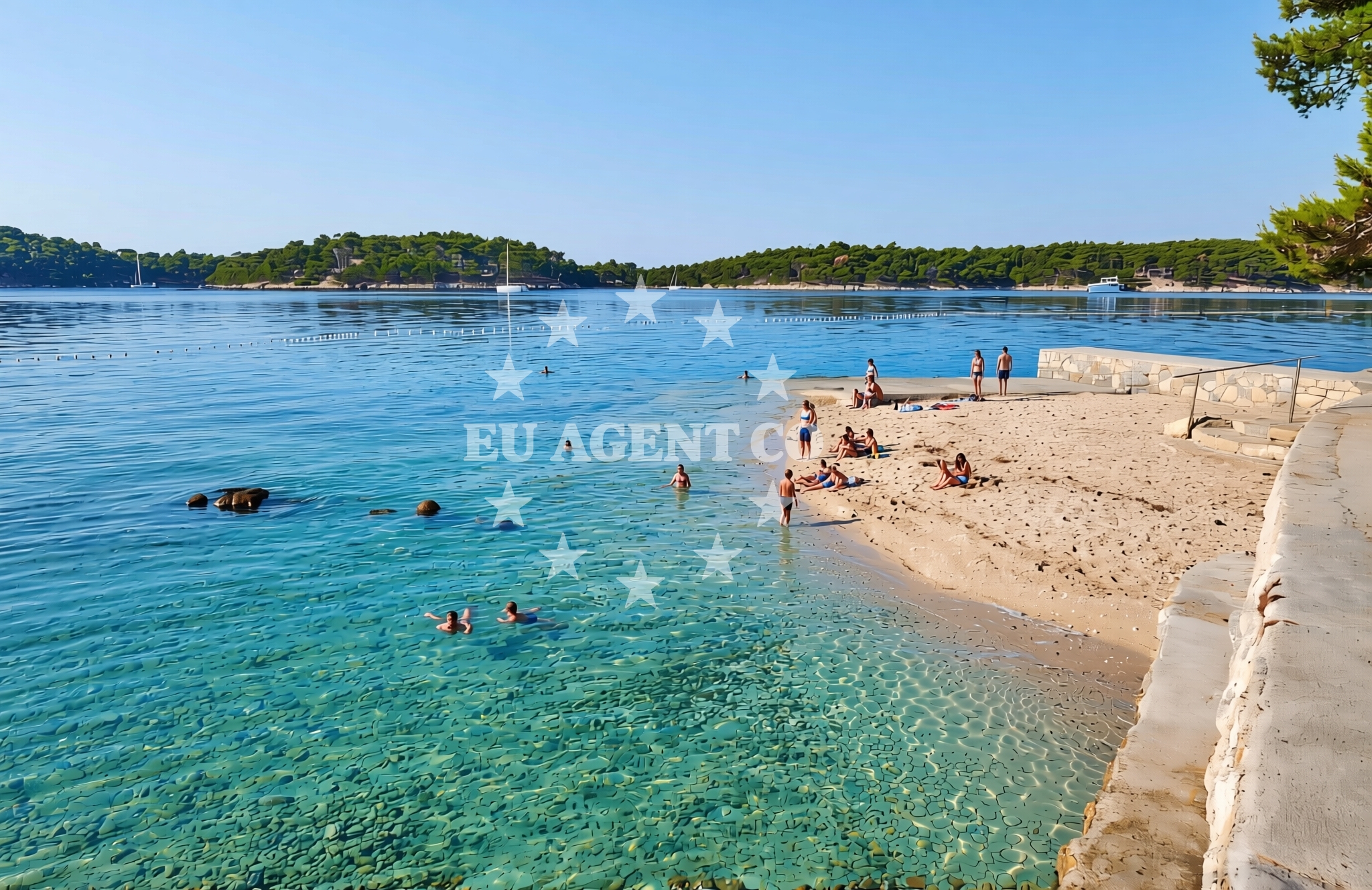 Sea and coastal view of Palit (Rab): beaches and coves (1) in Palit (Rab)