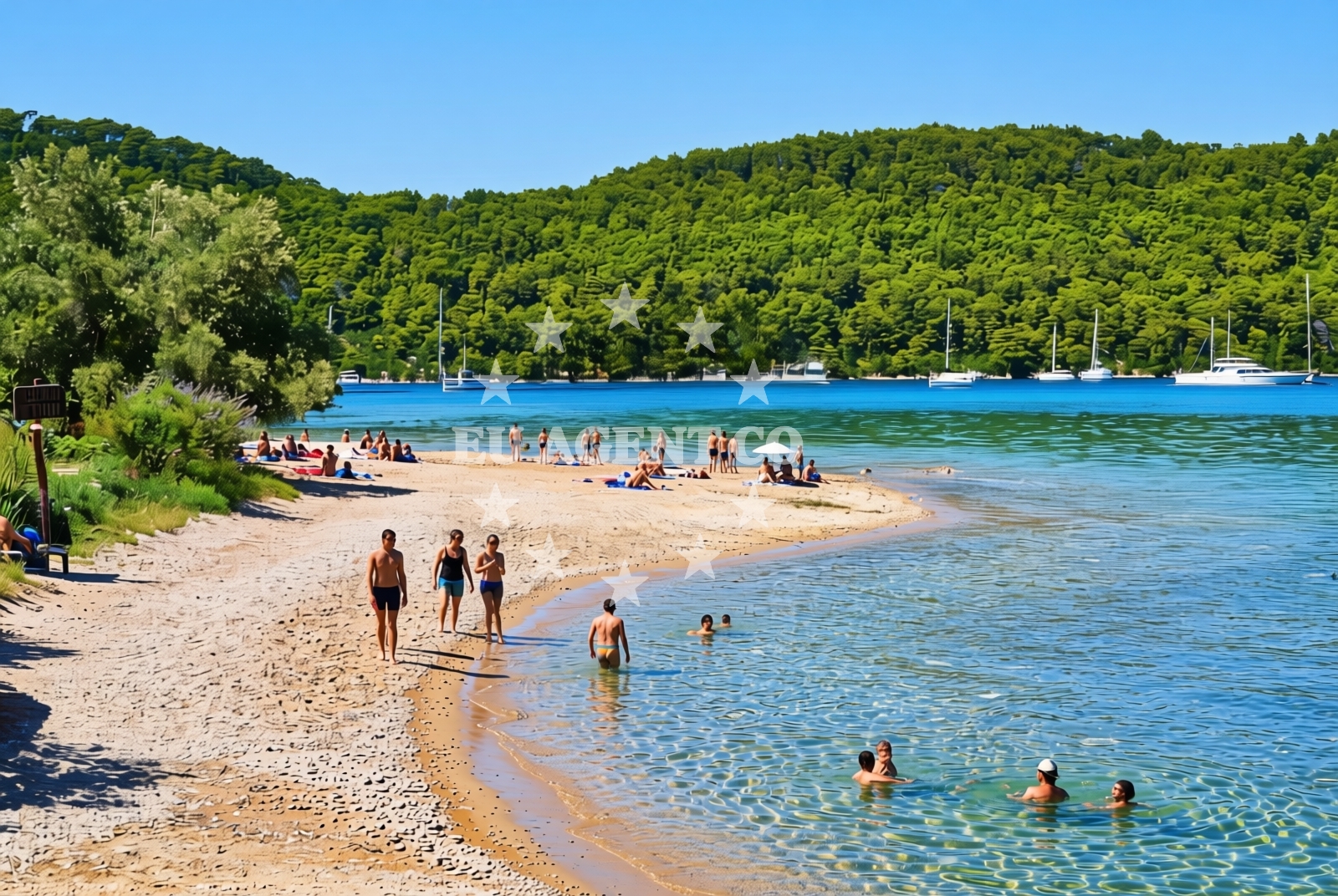 Shoreline and swimming area at Paljevina, Polače (Mljet) Beach in Paljevina