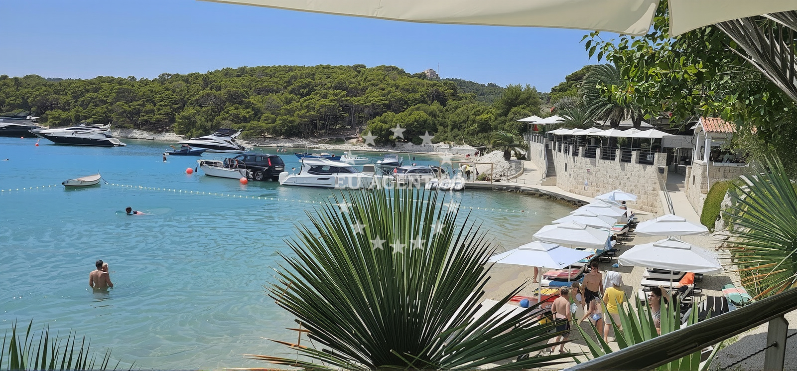 Beach facilities and surroundings at Palmizana Beach in Uljeni Bok, 10, Hvar