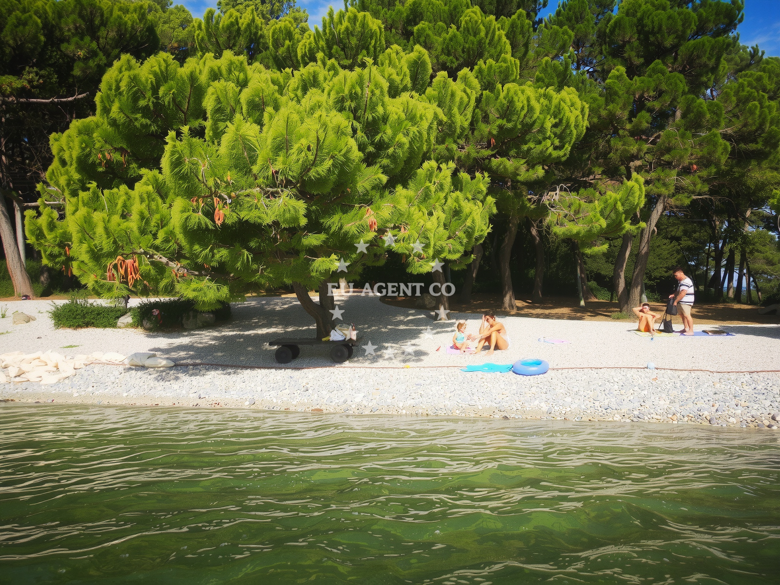 Shoreline and swimming area at Paltana beach in Lucefinka 6, Banjole