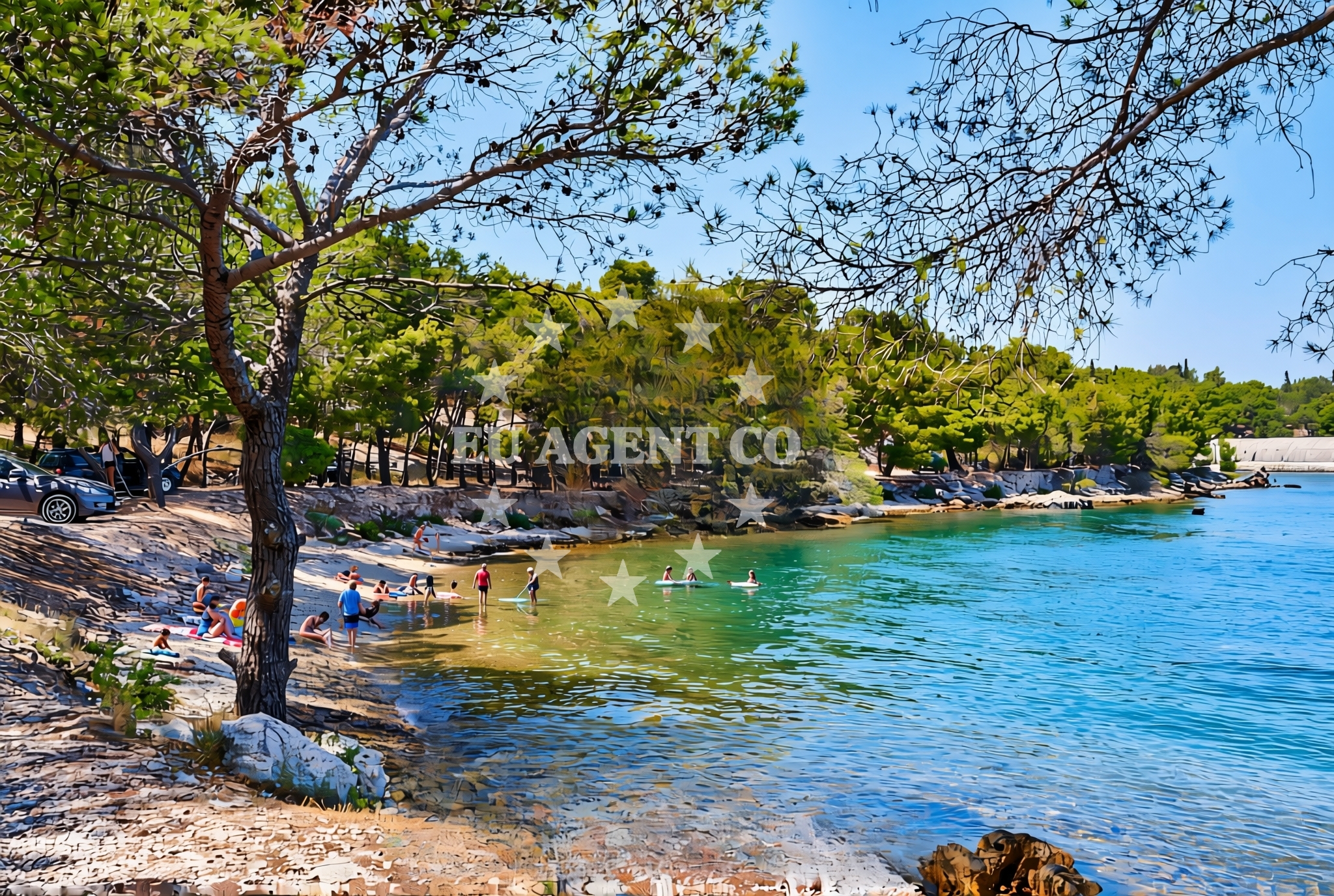 Shoreline and swimming area at Panikovac, Šibenik Beach in Panikovac