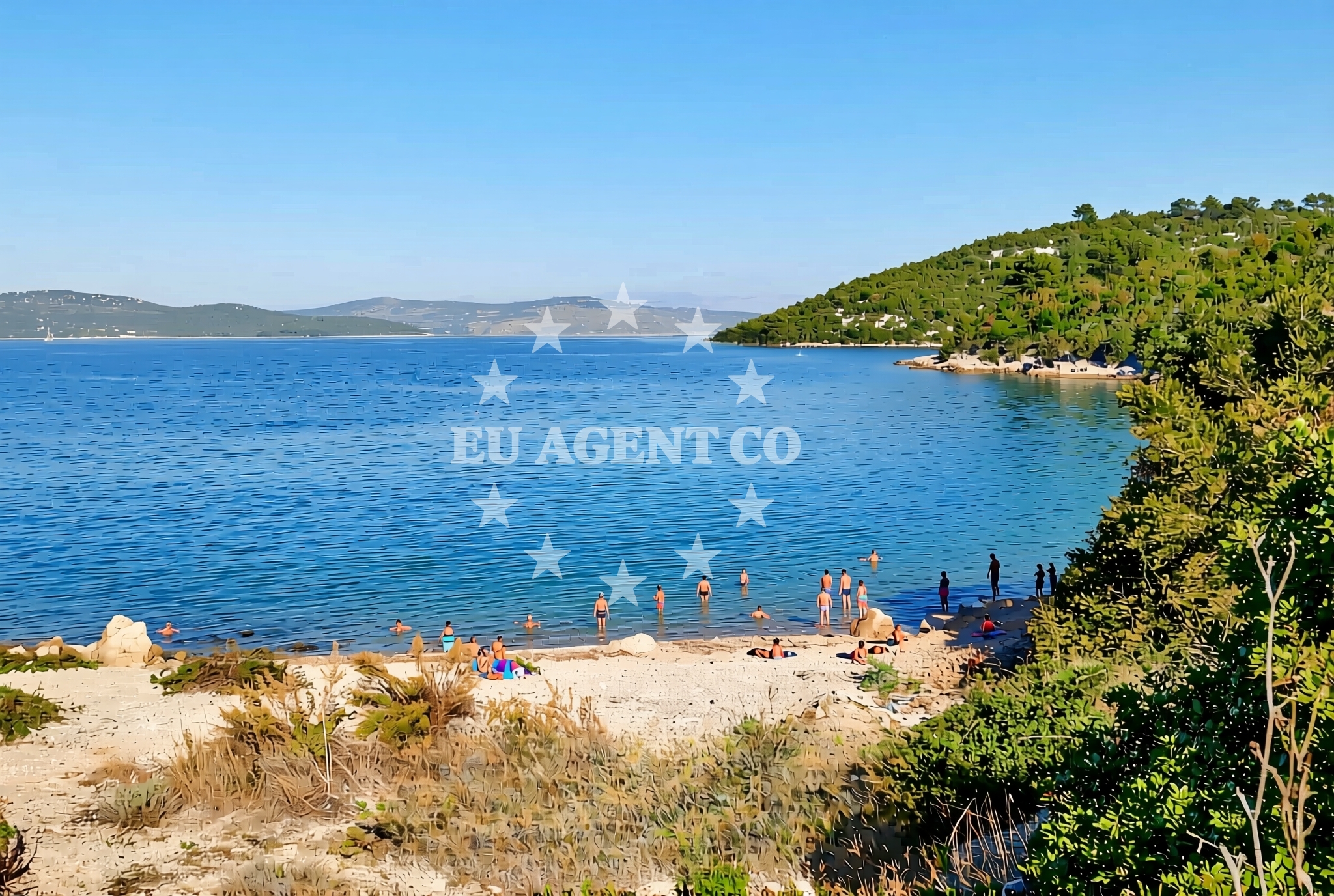 Sea and coastal view of Paprenica, Dragove (Dugi otok) Beach in Paprenica