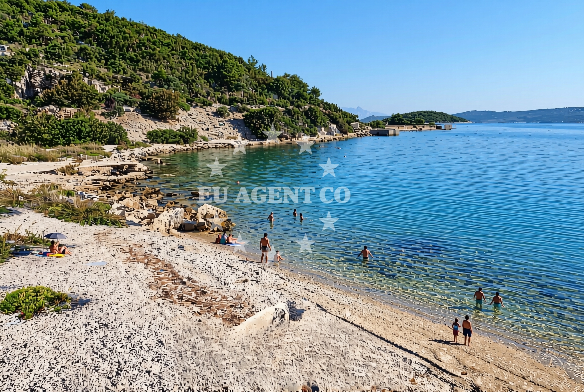 Beach facilities and surroundings at Paprenica, Dragove (Dugi otok) Beach in Paprenica