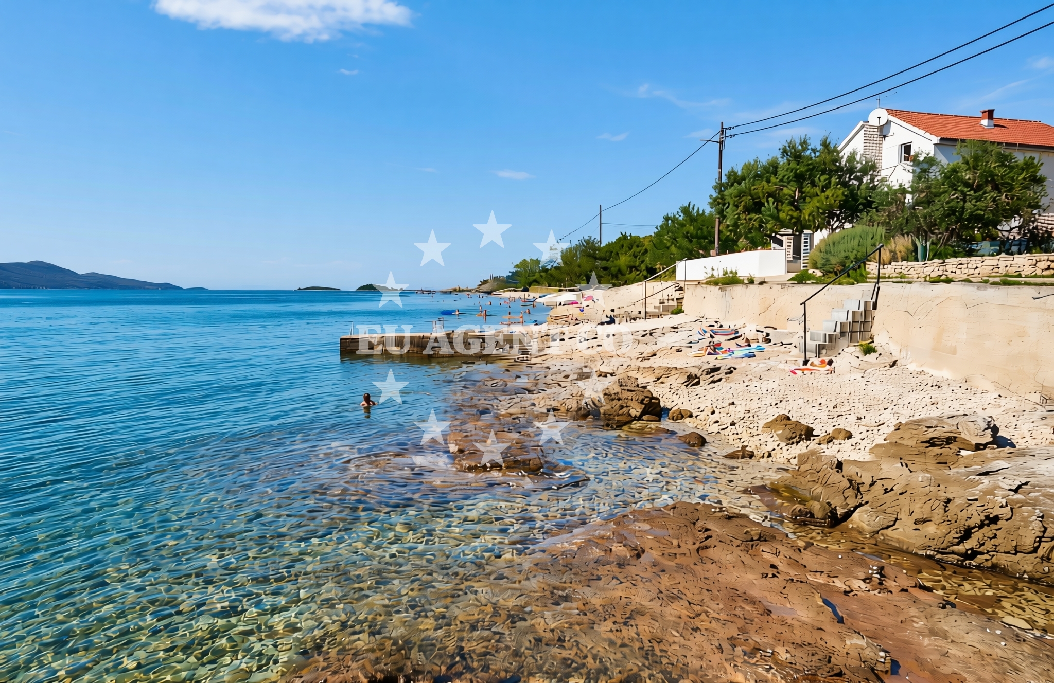 Overview of Paračica jug, Rivanj (Rivanj) Beach in Paračica jug