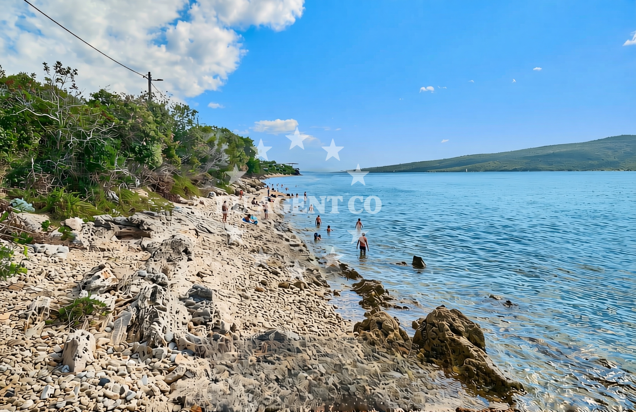 Shoreline and swimming area at Paračica sjever, Rivanj (Rivanj) Beach in Paračica sjever